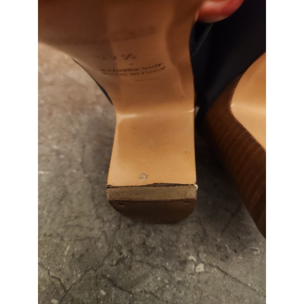 Hermes Leather Bicolor Mule Sandals Heels 37 1/2 Resoled Dust Bag Box - Picture 11 of 16